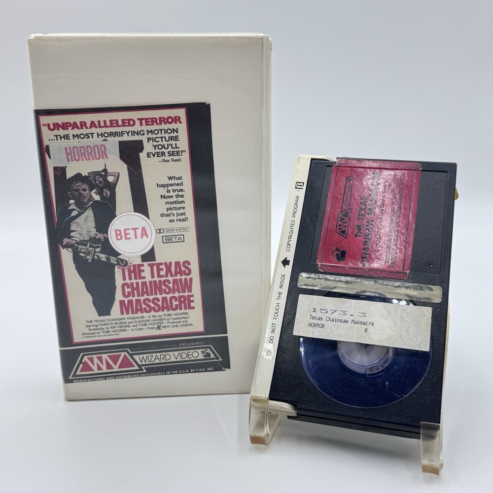 Texas Chainsaw Massacre Betamax Wizard Video NOT VHS RARE 1st Edition Cult Class
